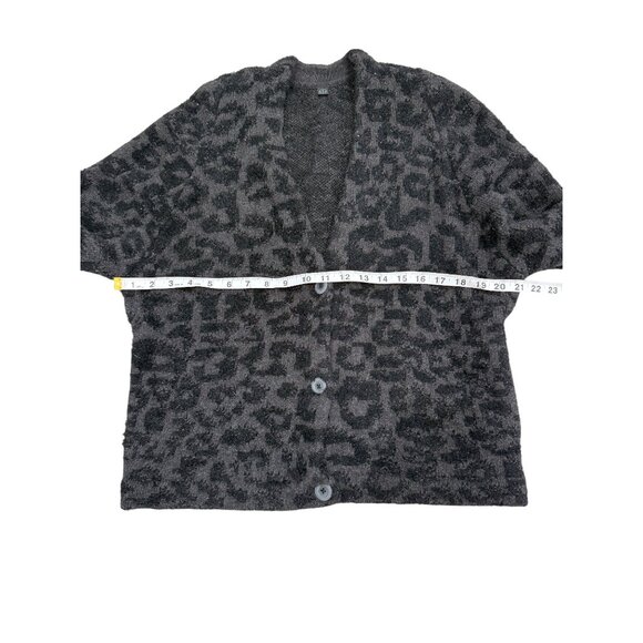 Lululemon Jacquard Cardigan Knit Leopard Graphite Grey Black Merino Wool XS - Picture 8 of 11